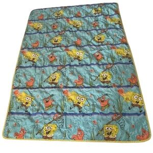 VTG 54 X 38” Toddler Nickelodeon 2004 Spongebob & Patrick Lightweight Quilt